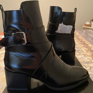 Black Low Heel Booties